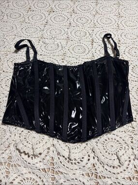 Black Vinyl Corset Top